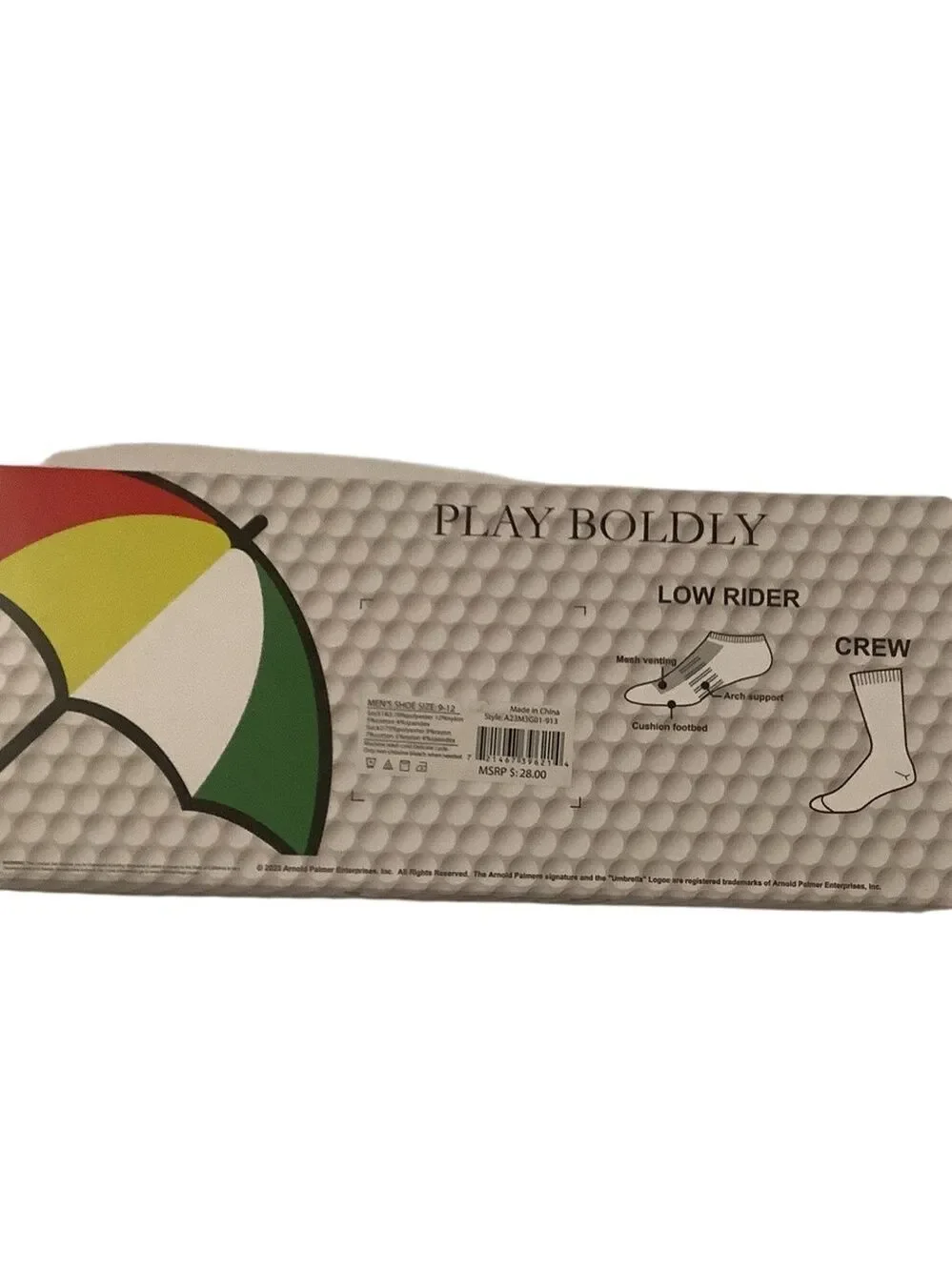 Arnold Palmer Golf Motif Socks 3 Pack New In Box